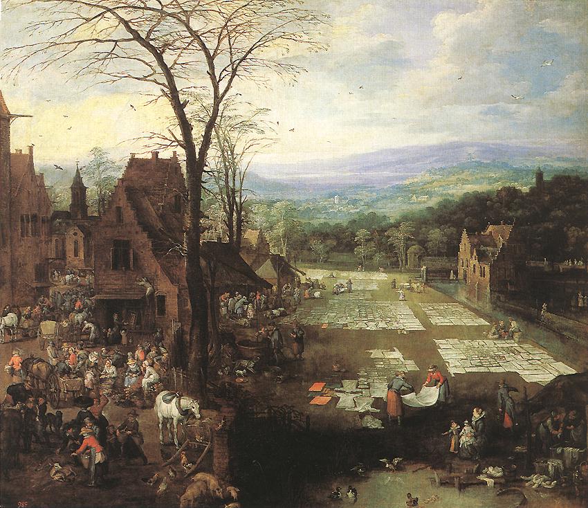 Marché flamand et lavoir