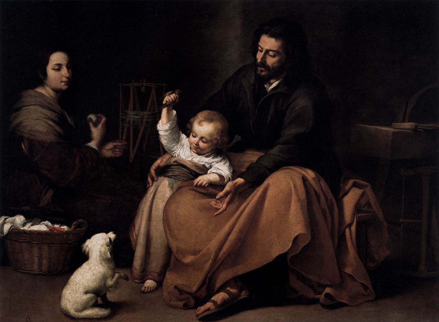 La Sainte Famille avec un oiseau