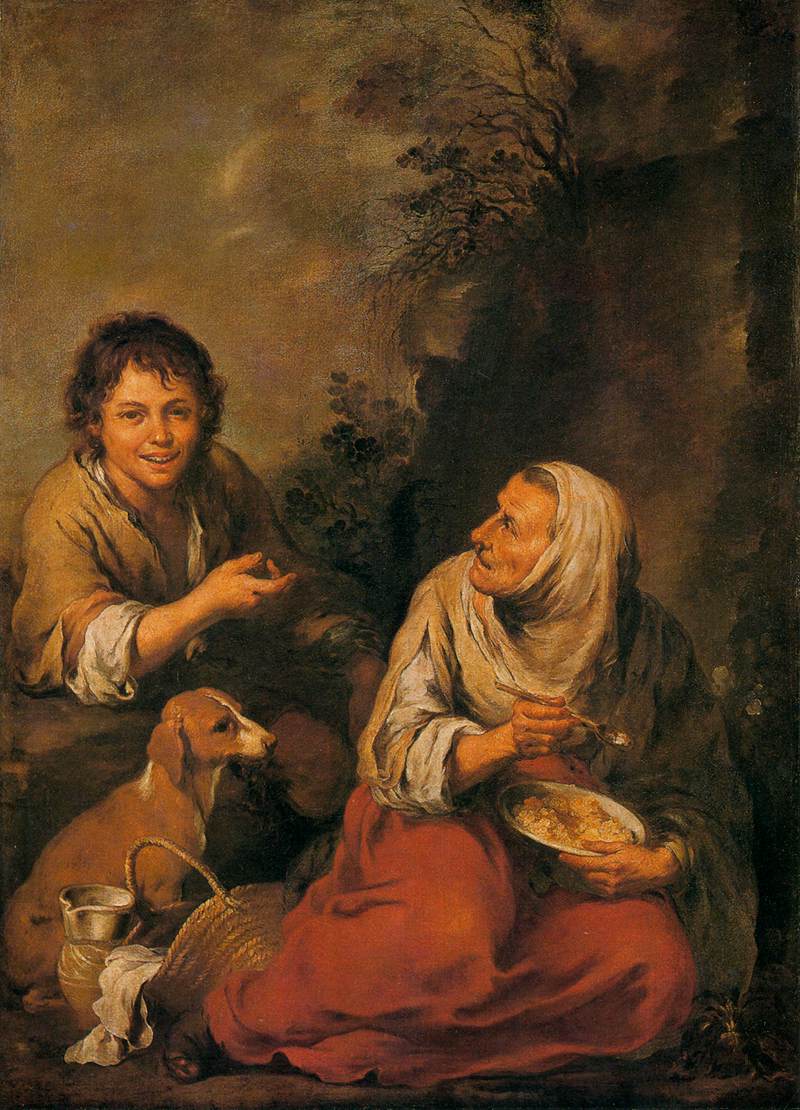 Vieille femme et garçon