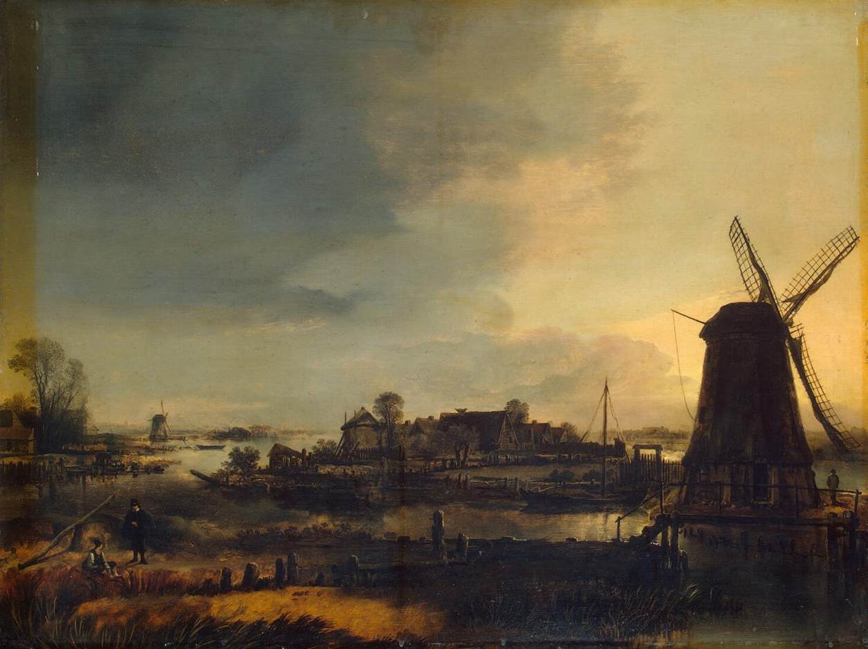 Paysage avec moulin à vent