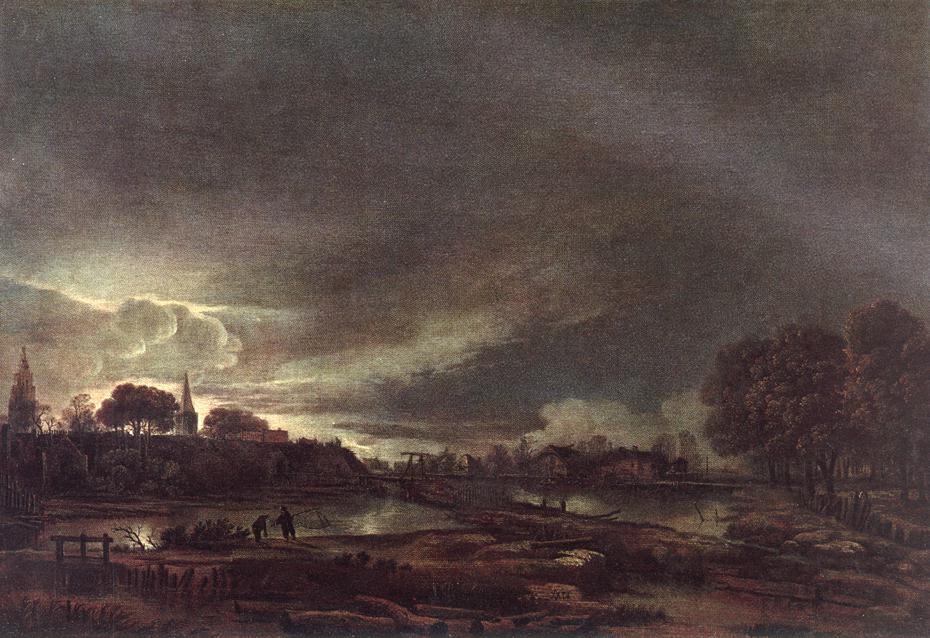 Petite ville au crépuscule