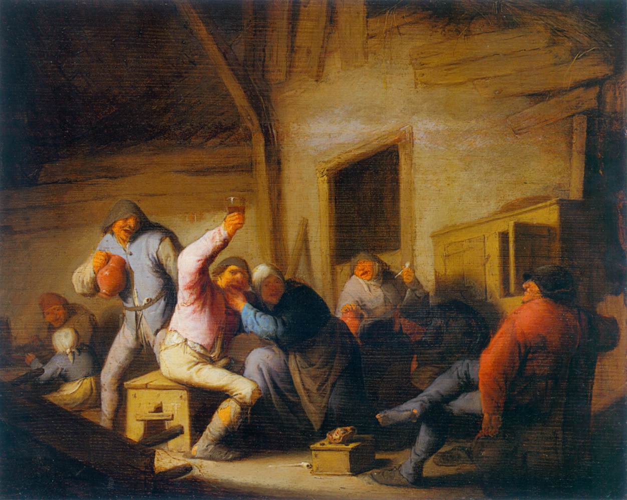 Paysans faisant la fête dans une taverne