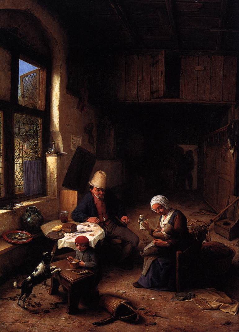 Intérieur d'une chaumière paysanne