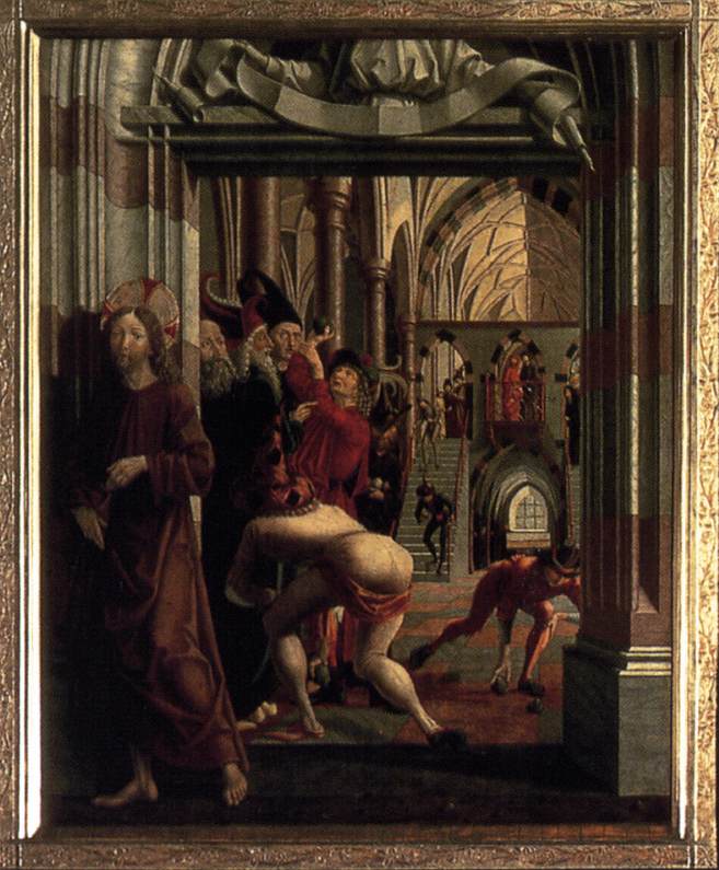 Retable de saint Wolfgang : Tentative de lapidation du Christ