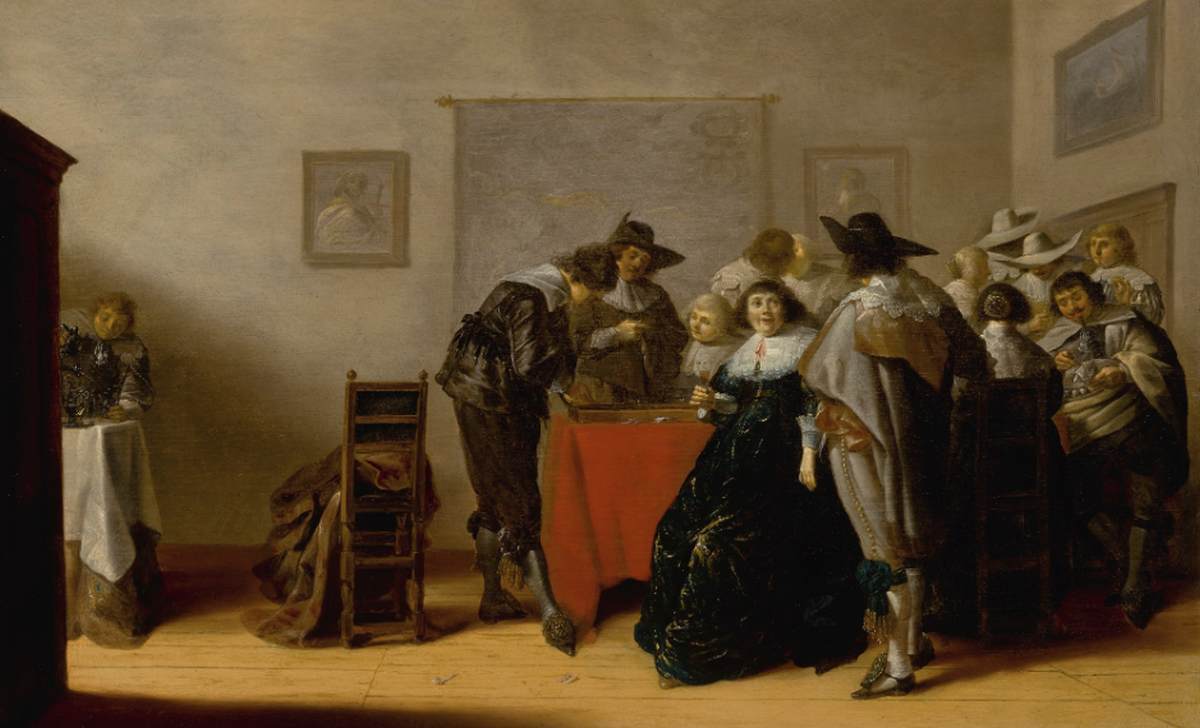 Une élégante compagnie dans un intérieur