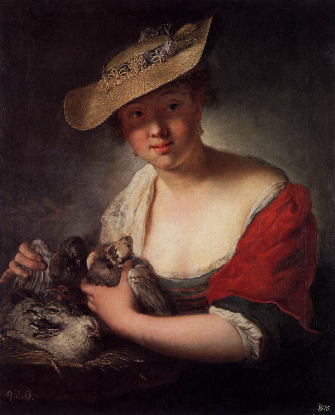 Fille aux pigeons