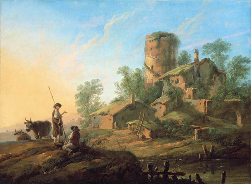 Paysage pastoral avec bergers