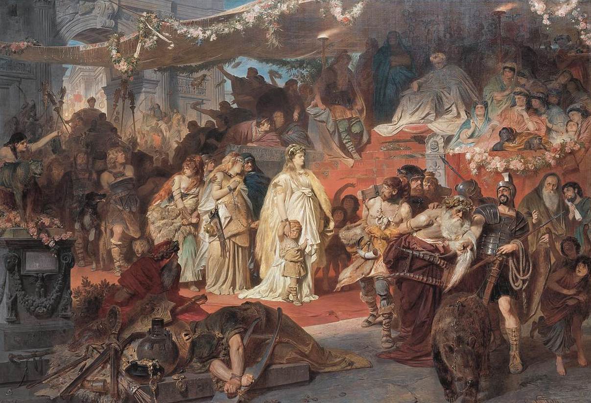 Thusnelda conduite au triomphe de Germanicus