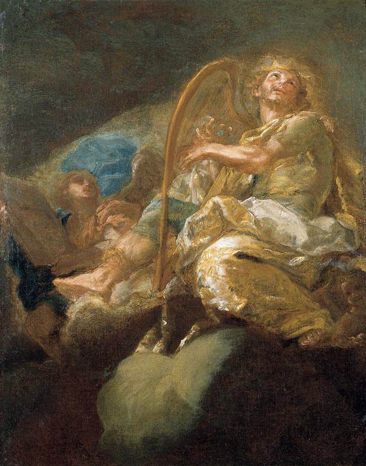 Le Roi David jouant de la harpe