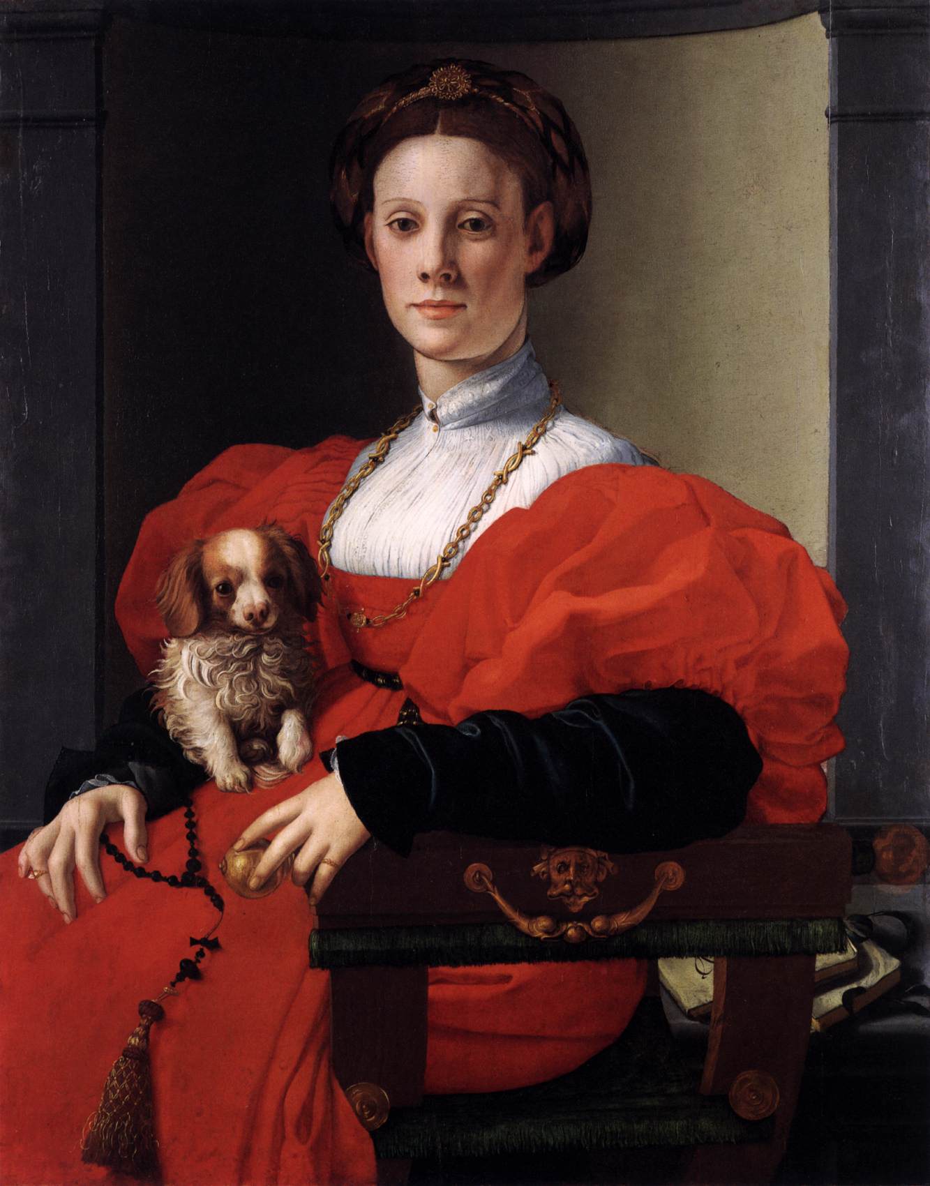 Portrait d'une dame vêtue de rouge