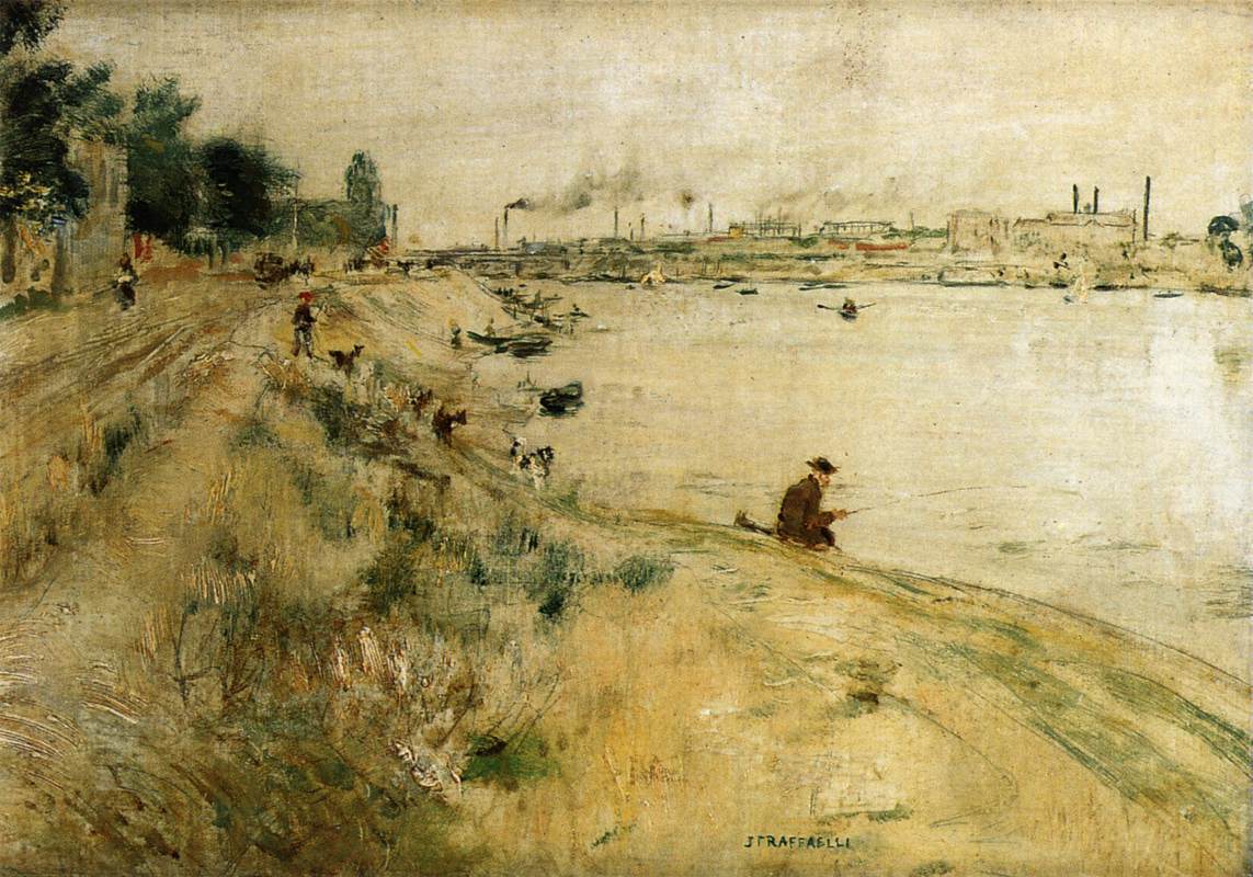 Pêcheur sur la rive de la Seine