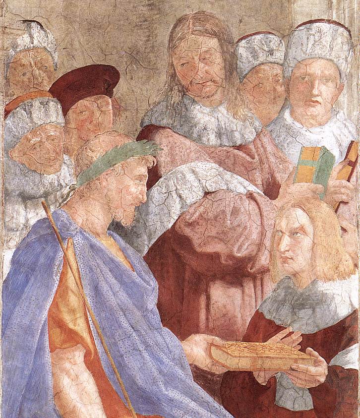 Justinien présentant les Pandectes à Trébonianus (détail)