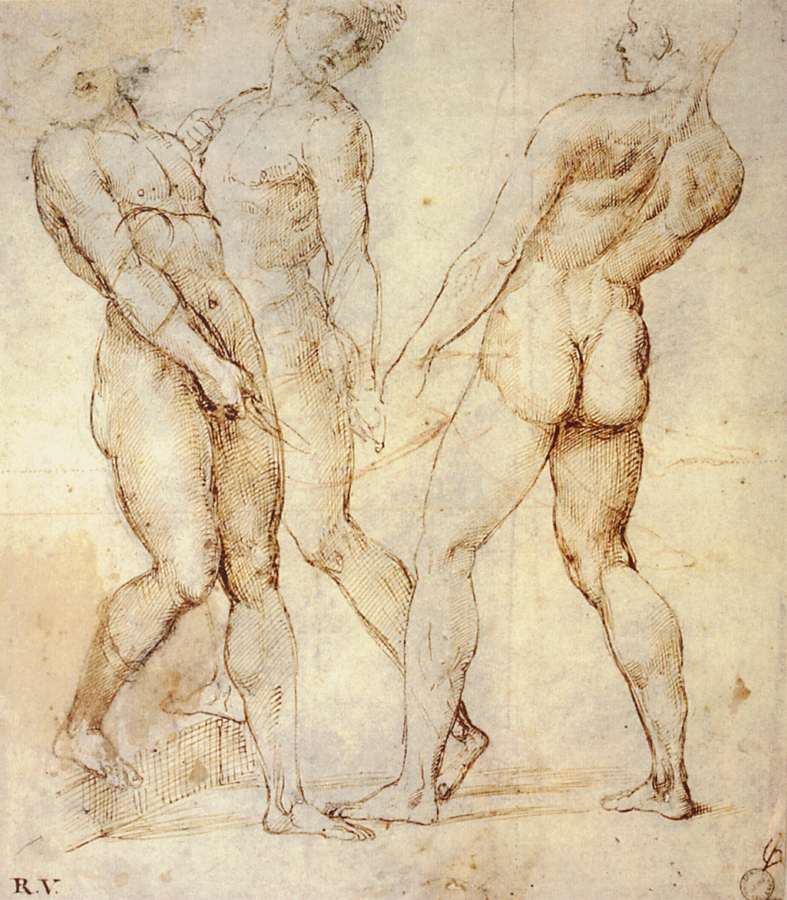 étude de Three Nude Bearers