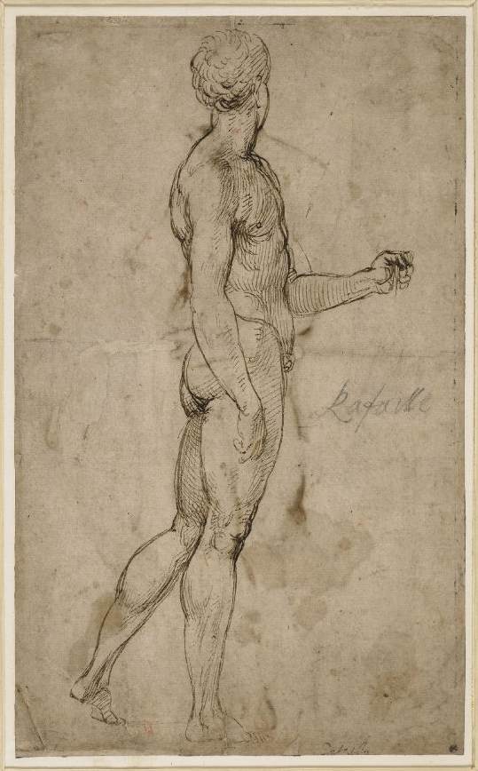 Un homme nu avancant vers la droite (verso)
