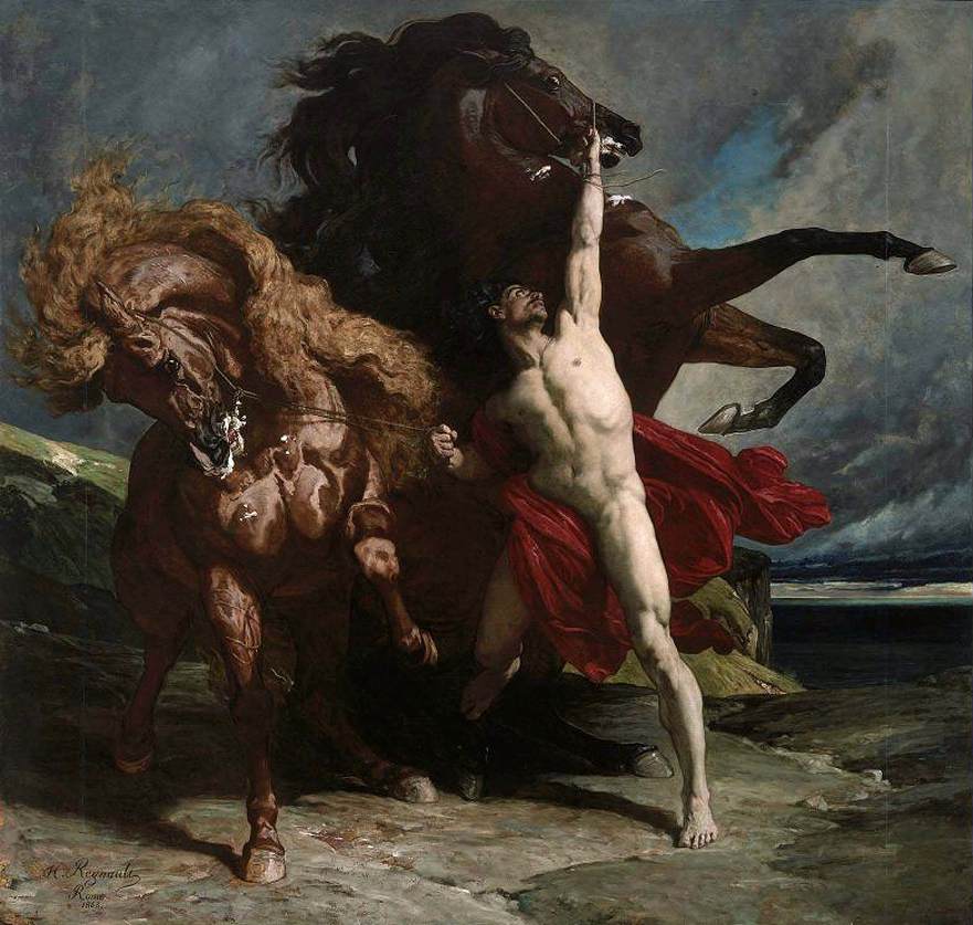 Automédon avec les chevaux d'Achille
