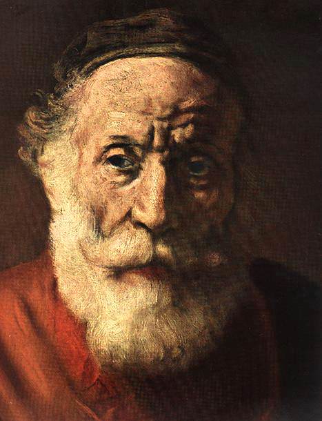 Portrait d'un vieil homme en rouge (détail)