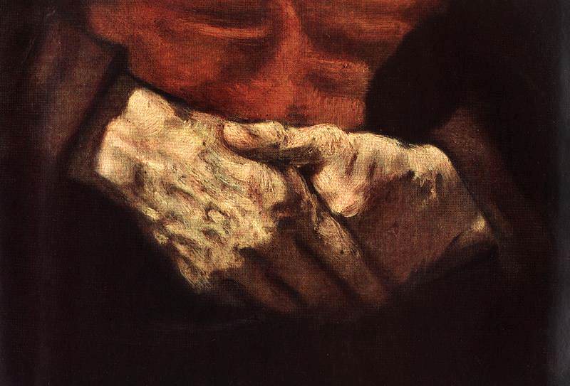Portrait d'un vieil homme en rouge (détail)