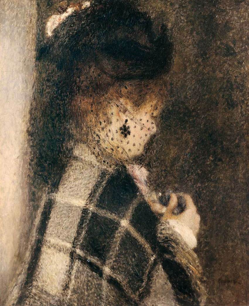 Jeune femme au chapeau et au voile