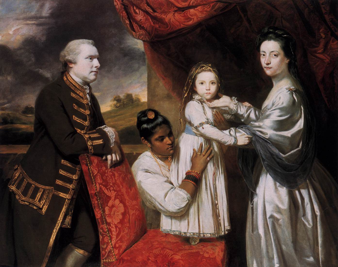 George Clive et sa famille avec une servante indienne