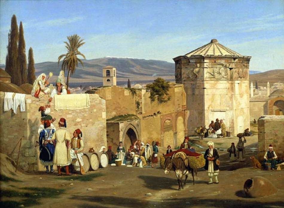 La tour des Vents et l'Acropole à Athènes