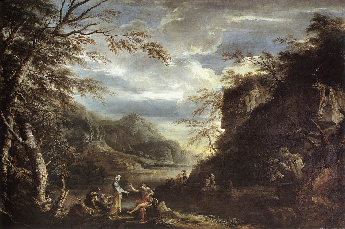 Paysage fluvial avec Apollon et la Sibylle de Cumes
