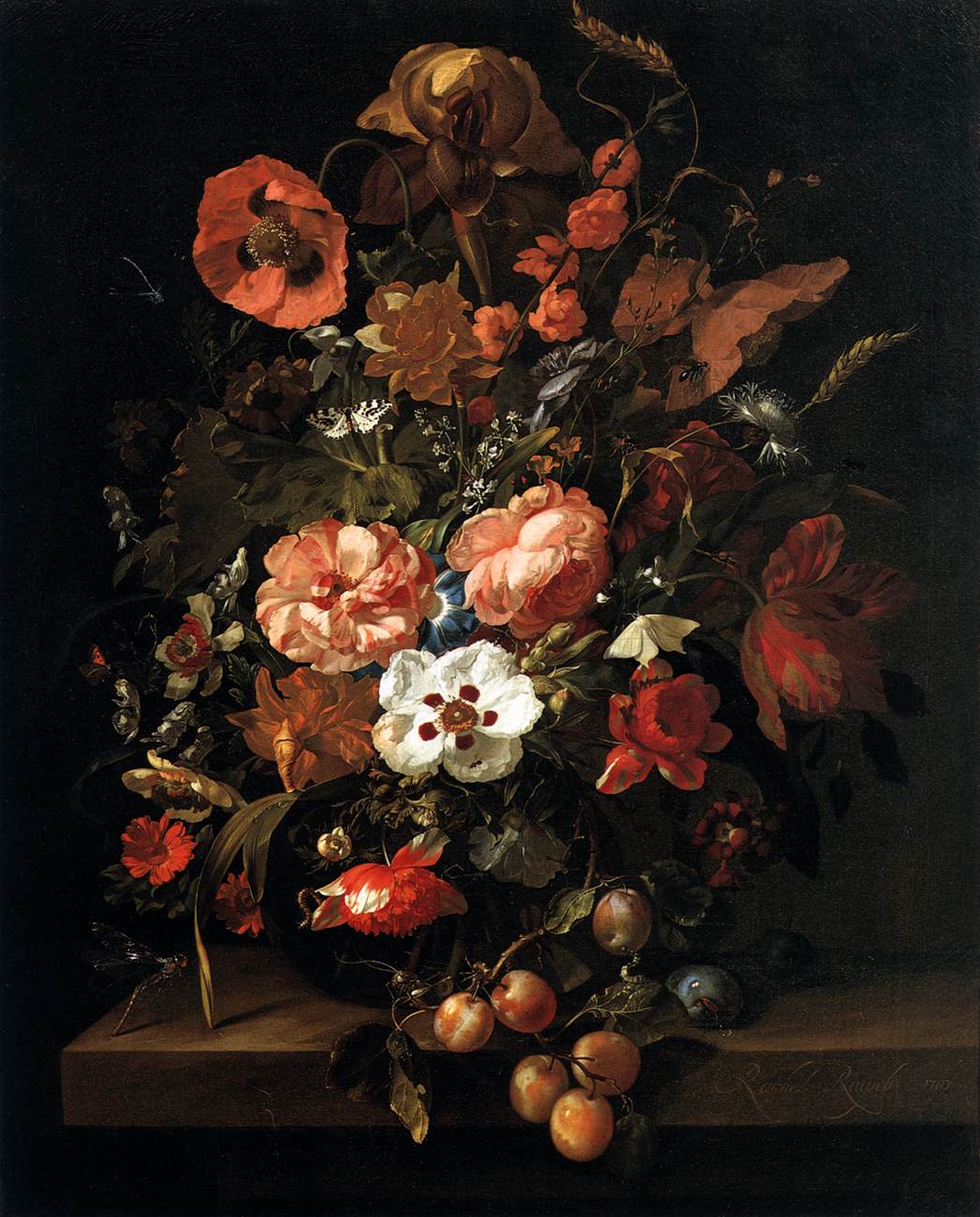 Bouquet dans un vase en verre
