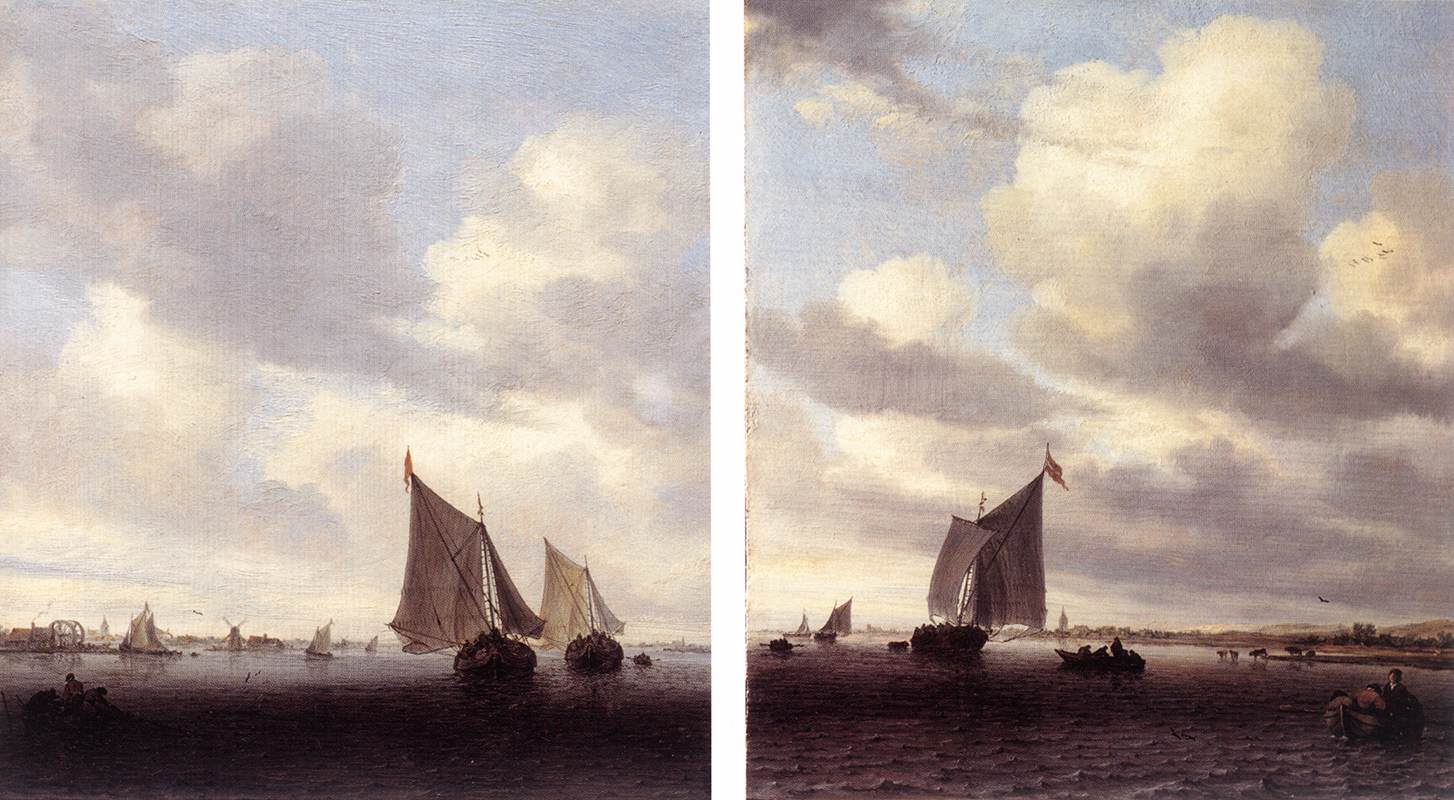 Paysages marins avec un voilier