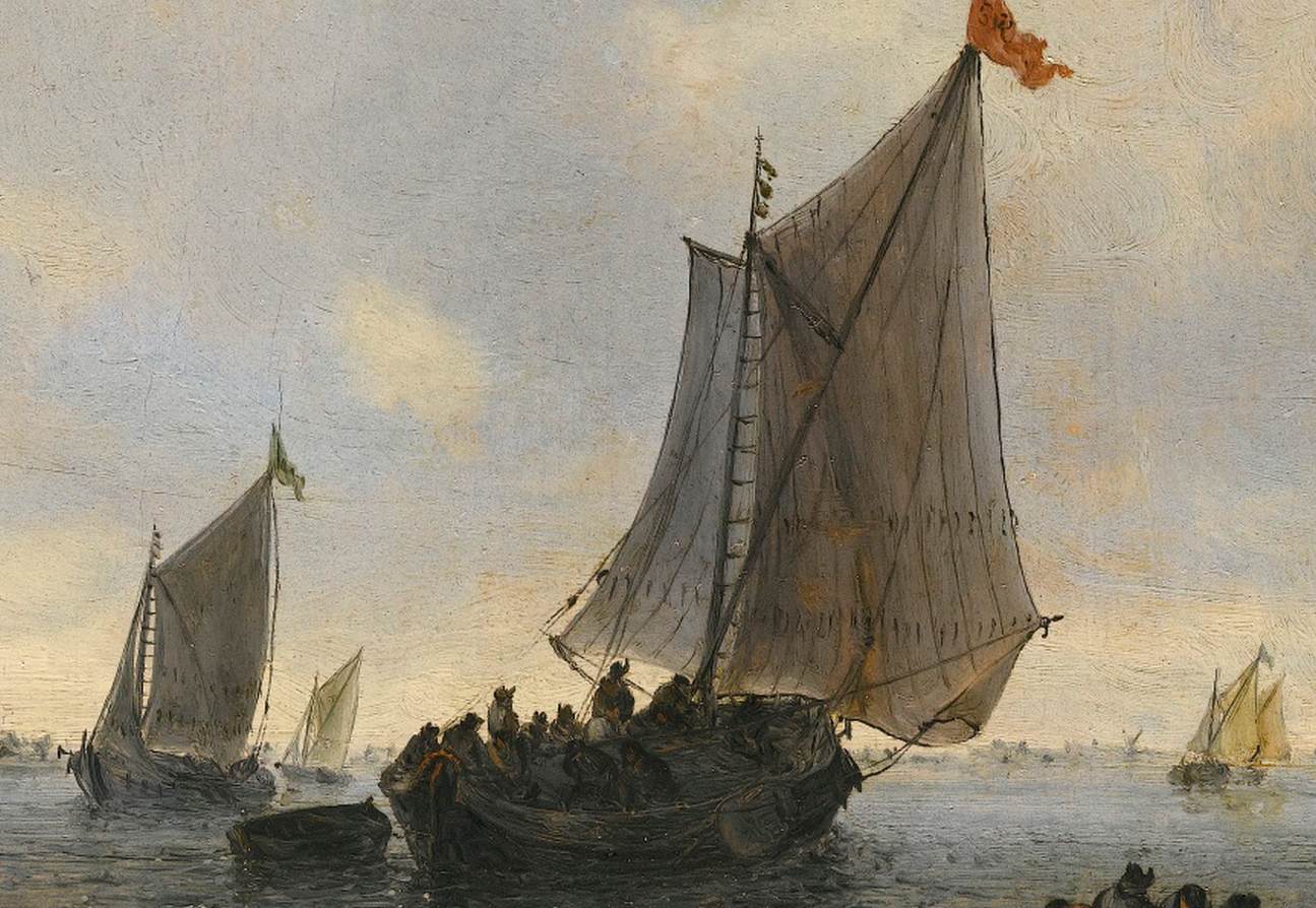 Hollandaise Vessels at the Mouth of an Estuary (detail)