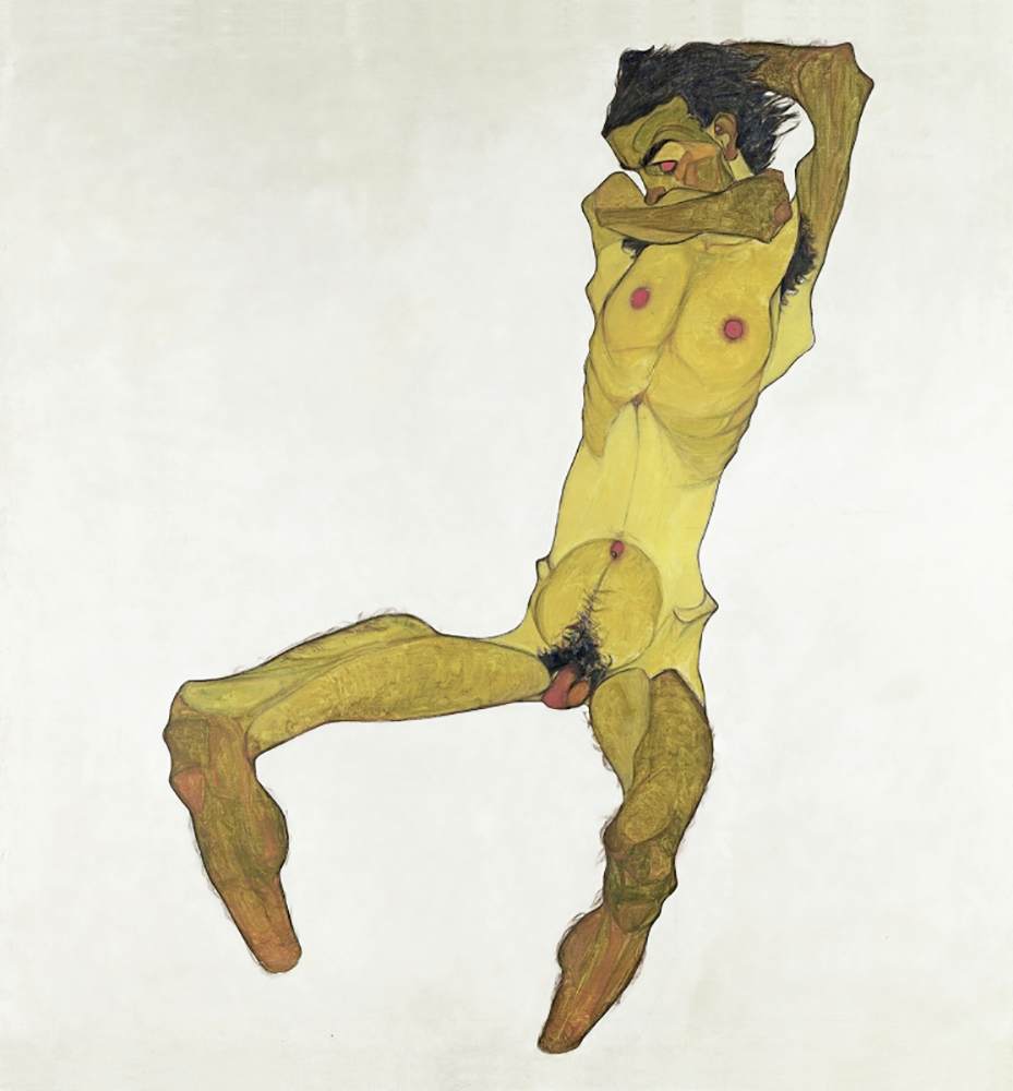 Nu masculin assis (autoportrait)