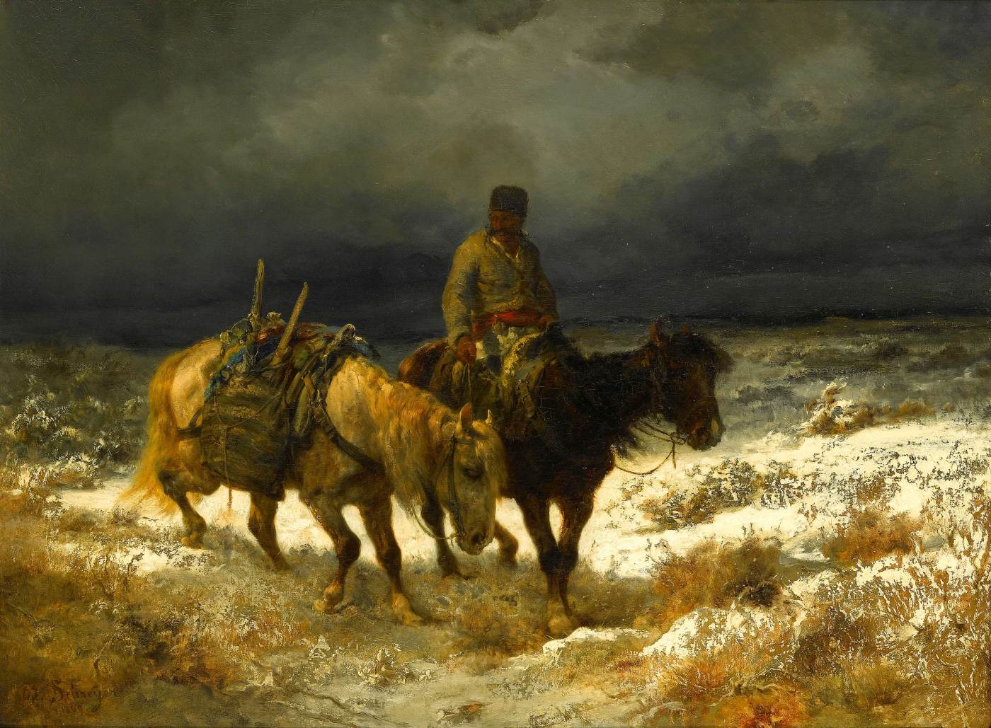 Cavalier sur la steppe russe