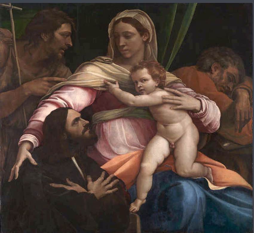 La Sainte Famille avec saint Jean-Baptiste et un donateur