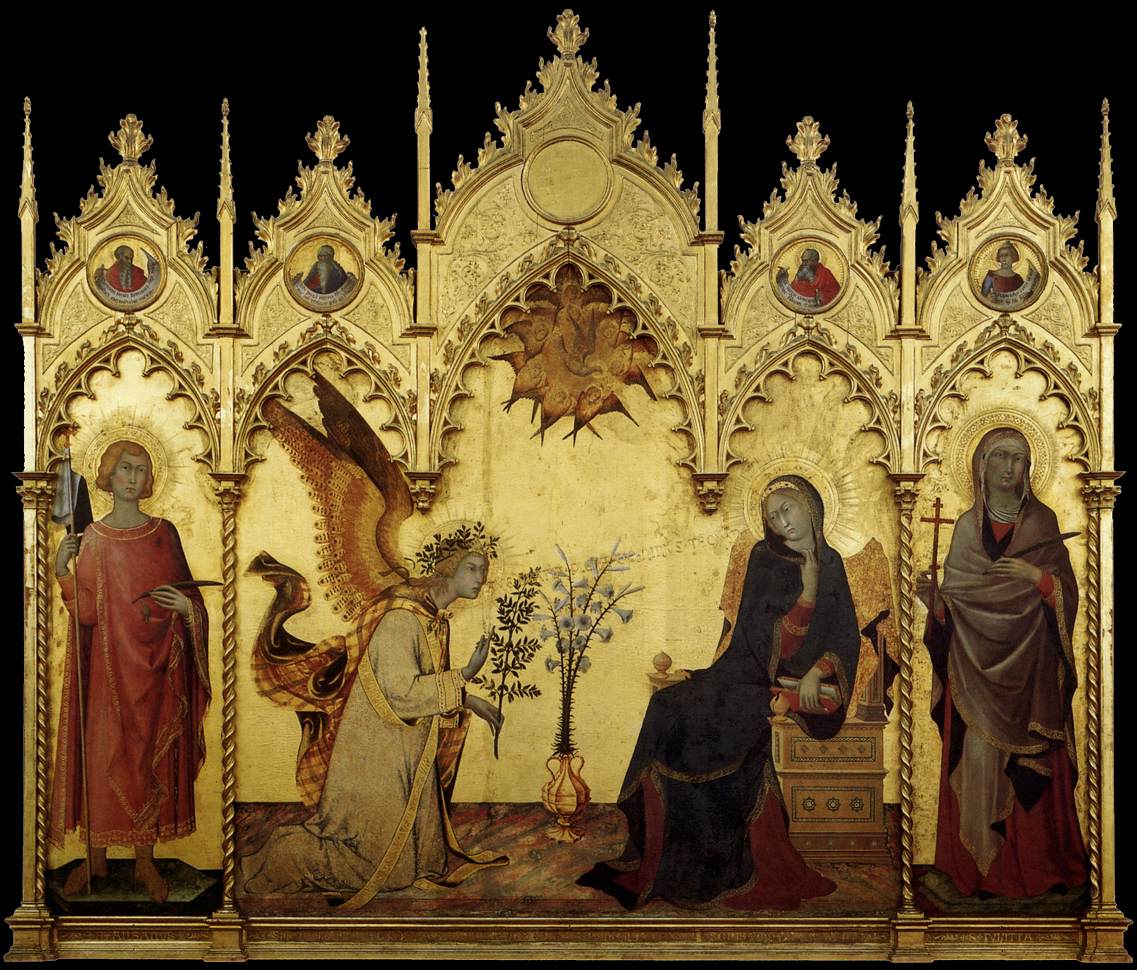 Annonciation et deux saints
