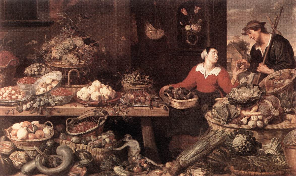Étal de fruits et légumes