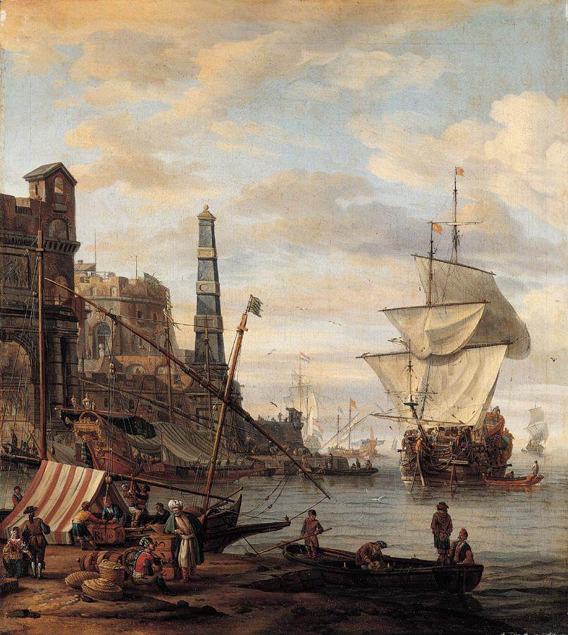 Scène de port méditerranéen