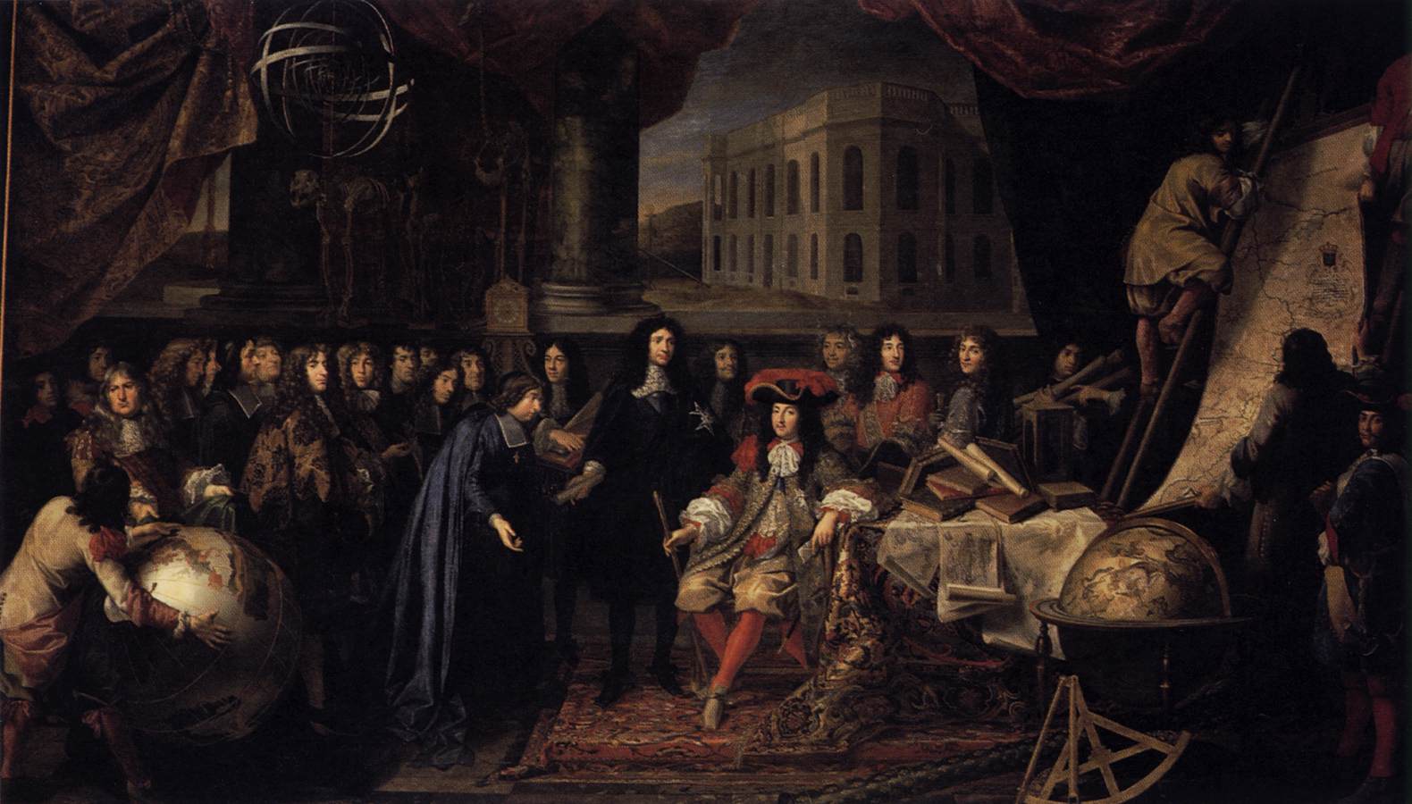 Colbert présentant les membres de l'Académie royale des sciences à Louis XIV en 1667