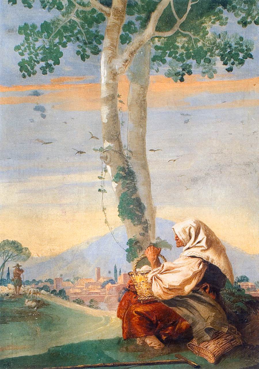 Paysanne avec un panier d'œufs