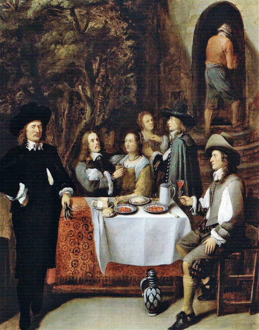 Un groupe élégant à table sur une terrasse
