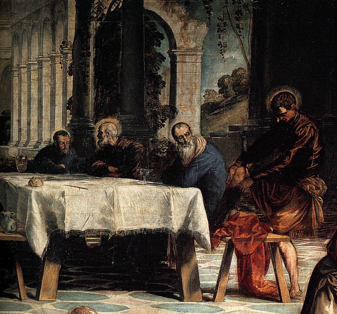 Le Christ lavant les pieds de ses disciples (détail)