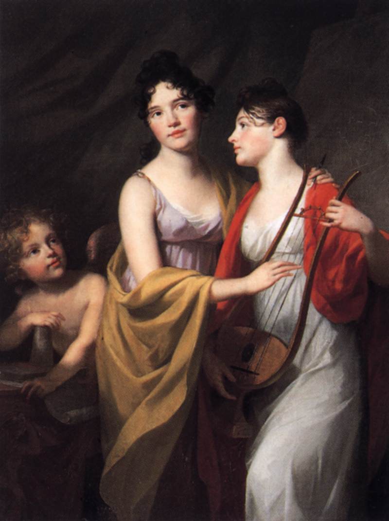 Les filles de l'artiste en tant que personnifications de la Peinture et de la Musique