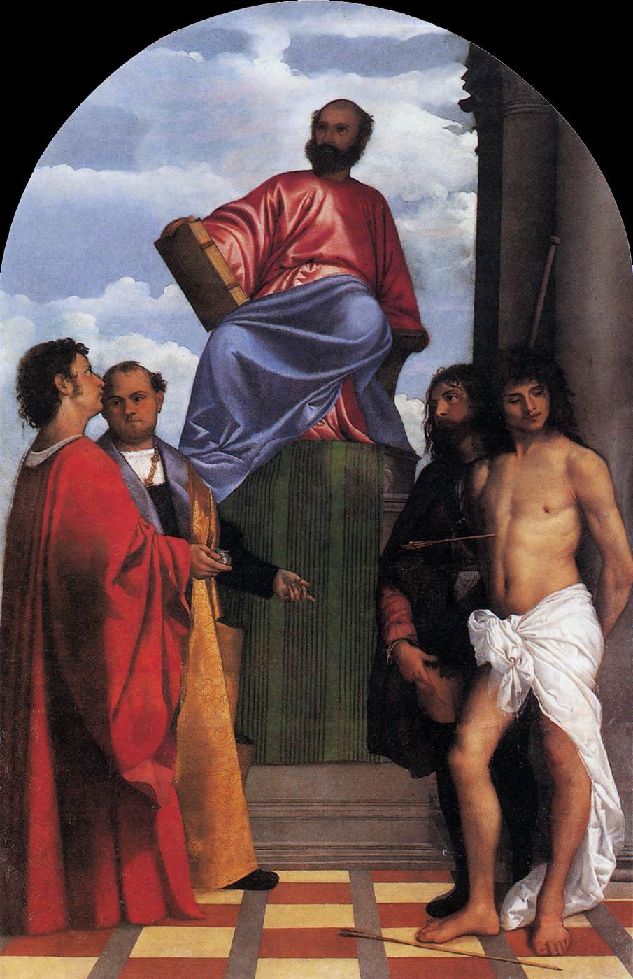 Saint Marc en majesté avec des saints
