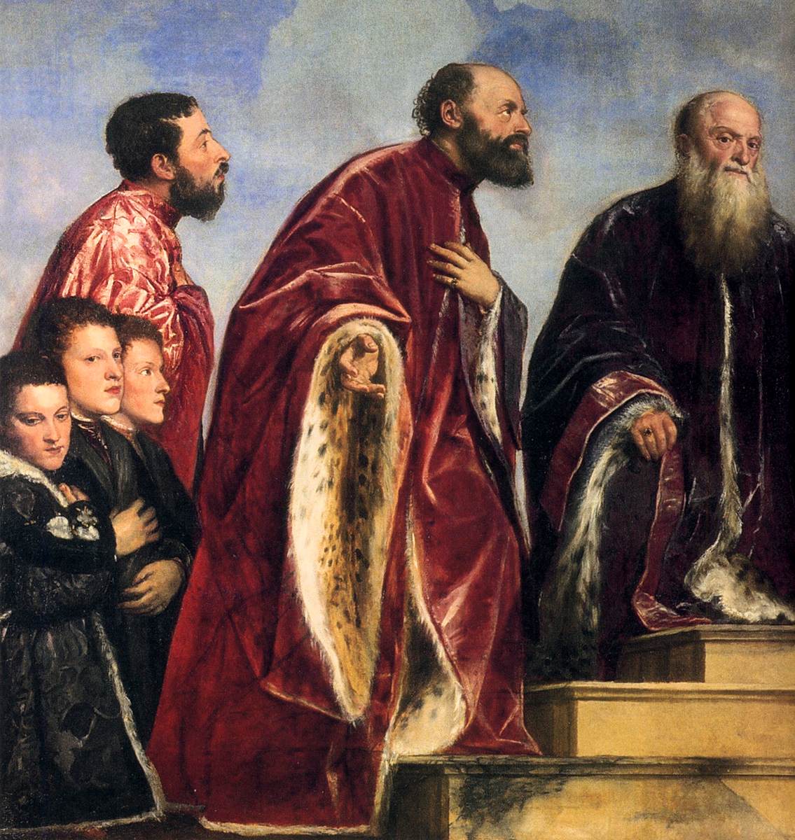La famille Vendramin vénérant une relique de la vraie croix (détail)