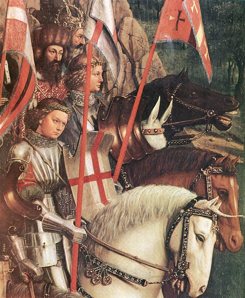 Le Retable de Gand : Les soldats du Christ (détail)