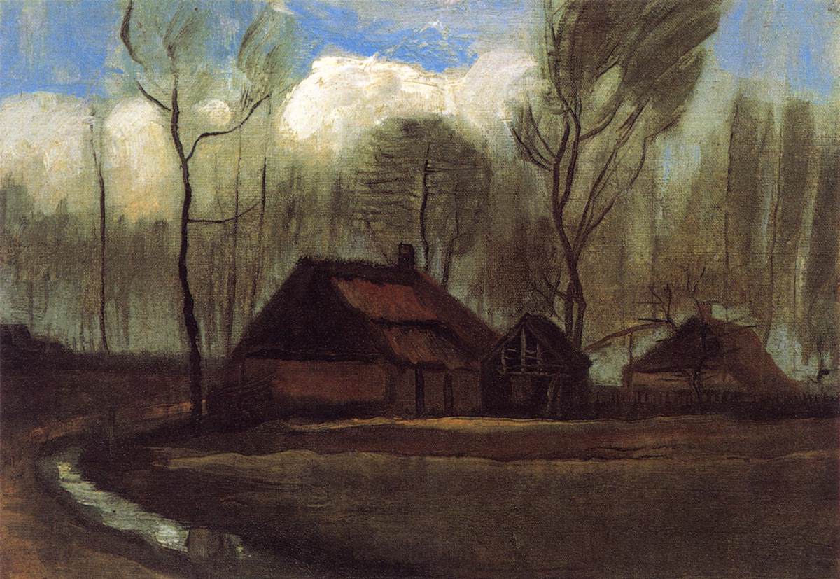 Fermes parmi les arbres
