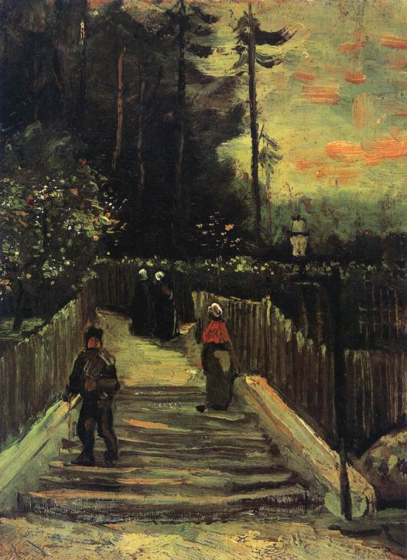 Chemin en pente à Montmartre