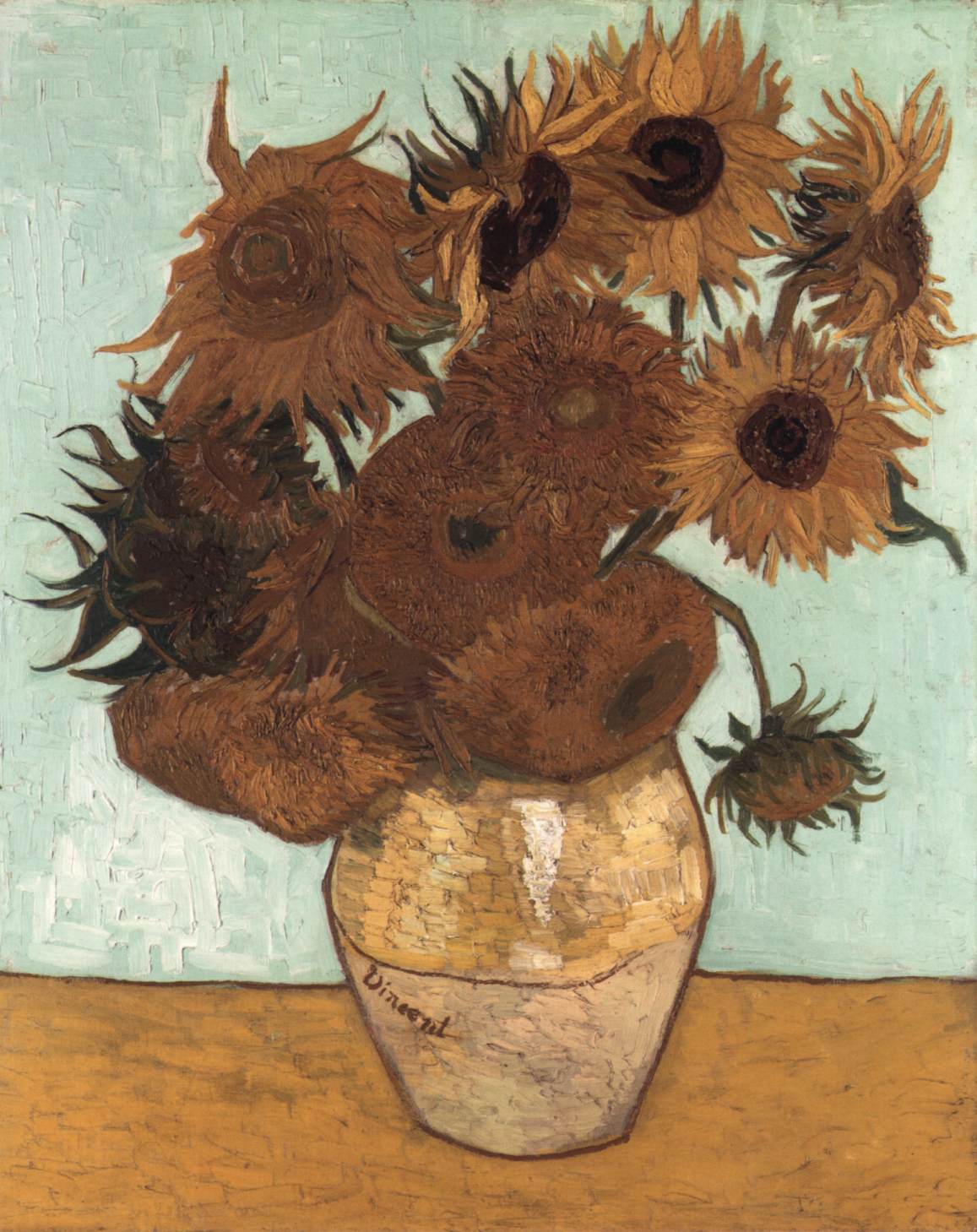 Vase aux douze tournesols