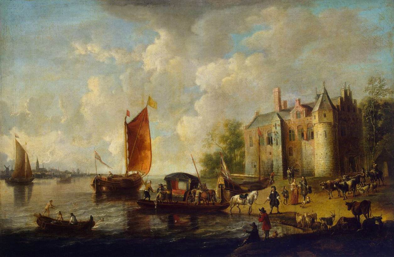 Château au bord d'une rivière