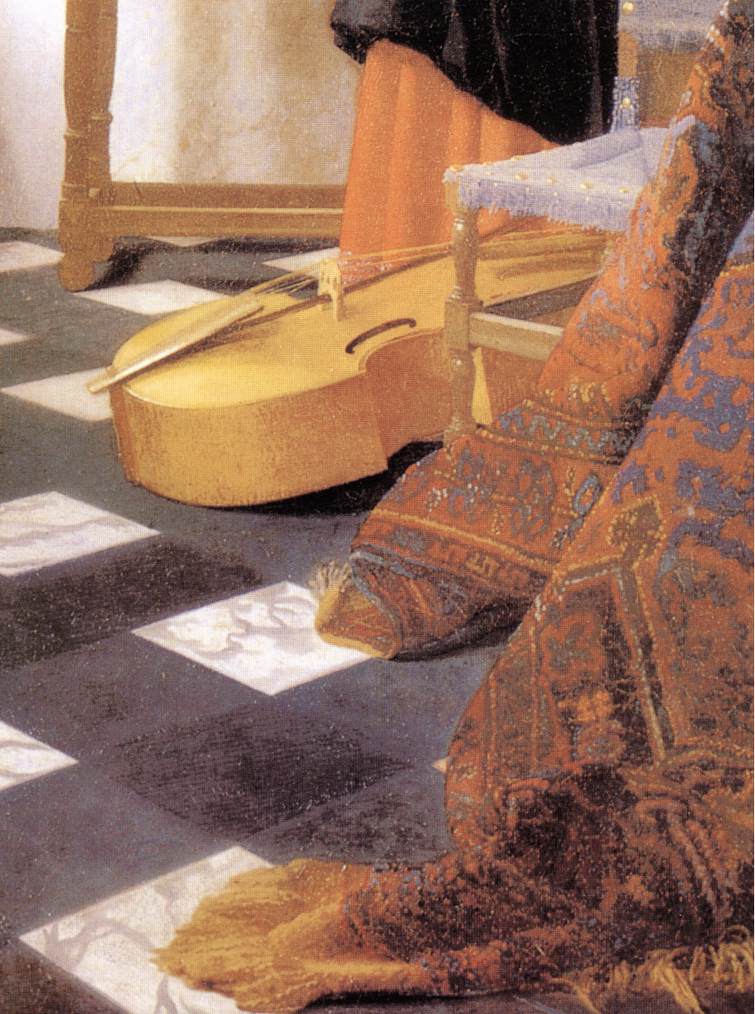 Une dame au virginal avec un gentilhomme (détail)