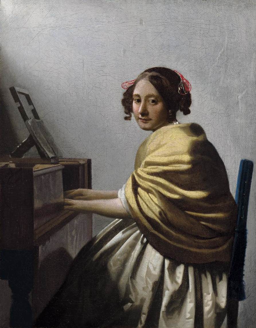 Jeune femme assise au virginal