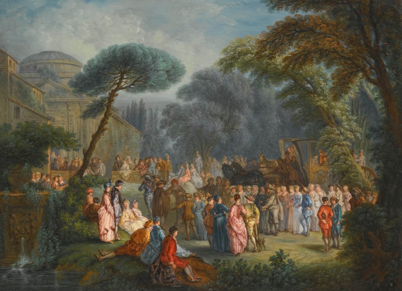 Fête élégante dans un parc
