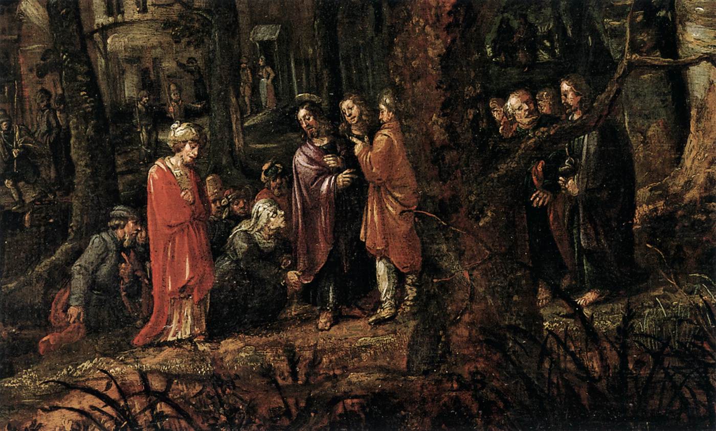 Paysage forestier avec deux miracles du Christ (détail)